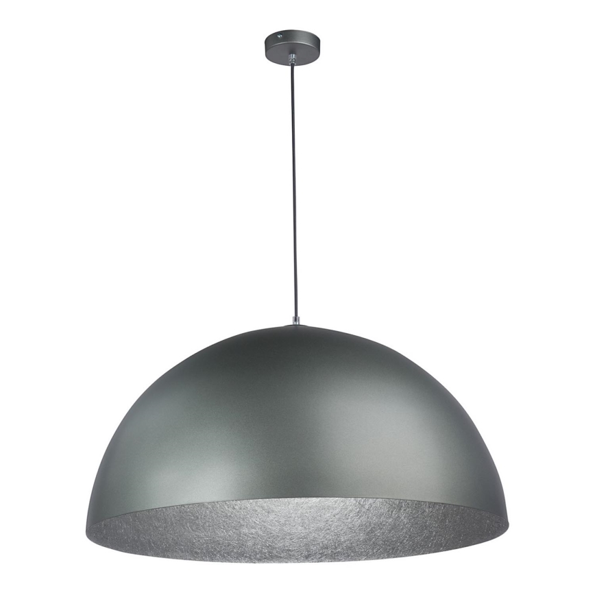 Lampadario a sospensione con filo SFERA 1xE27/60W/230V diametro 35 cm grigio/argento