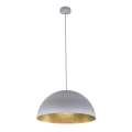 Lampadario a sospensione con filo SFERA 1xE27/60W/230V diametro 35 cm grigio/oro