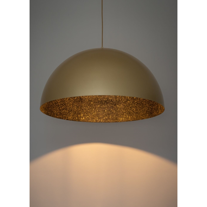 Lampadario a sospensione con filo SFERA 1xE27/60W/230V diametro 35 cm oro/nero