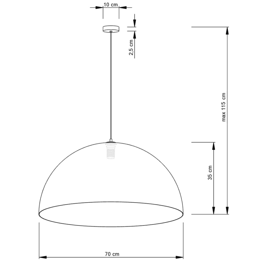 Lampadario a sospensione con filo SFERA 1xE27/60W/230V diametro 70 cm oro