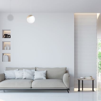 Lampadario a sospensione con filo SFERA WOOD 1xE14/40W/230V