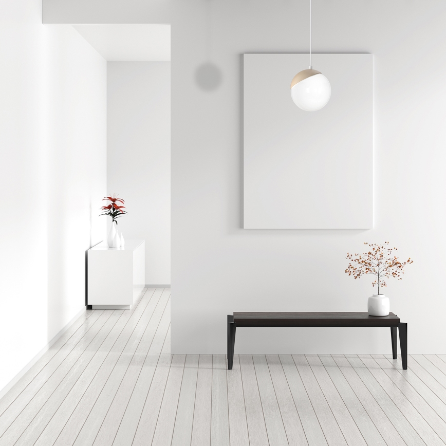 Lampadario a sospensione con filo SFERA WOOD 1xE14/40W/230V