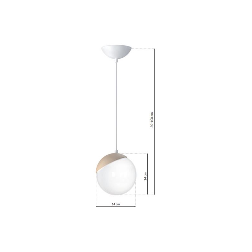 Lampadario a sospensione con filo SFERA WOOD 1xE14/40W/230V