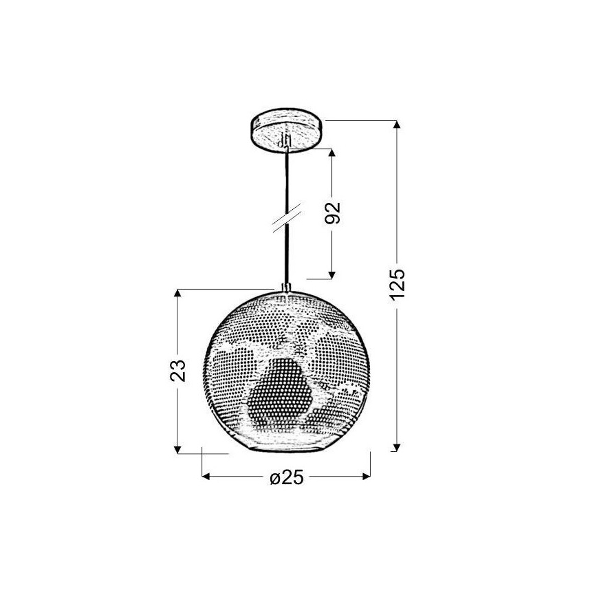 Lampadario a sospensione con filo SFINKS 1xE27/60W/230V