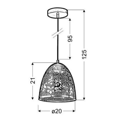 Lampadario a sospensione con filo SFINKS 1xE27/60W/230V