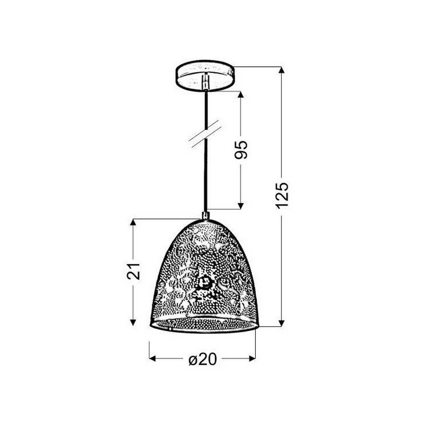 Lampadario a sospensione con filo SFINKS 1xE27/60W/230V