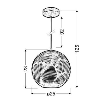 Lampadario a sospensione con filo SFINKS 1xE27/60W/230V