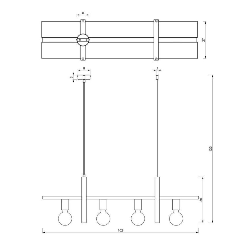Lampadario a sospensione con filo SHELF 4xE27/60W/230V