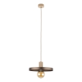 Lampadario a sospensione con filo SILA 1xE27/15W/230V diametro 30 cm marrone/beige