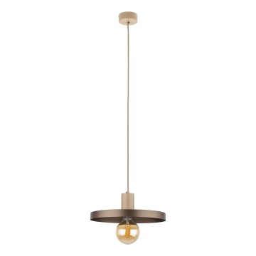 Lampadario a sospensione con filo SILA 1xE27/15W/230V diametro 30 cm marrone/beige