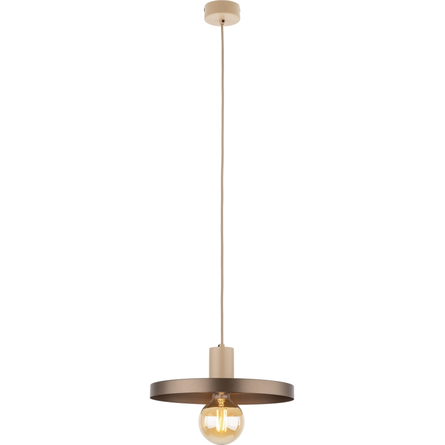 Lampadario a sospensione con filo SILA 1xE27/15W/230V diametro 30 cm marrone/beige