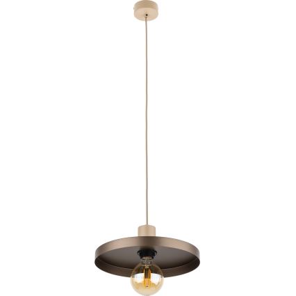 Lampadario a sospensione con filo SILA 1xE27/15W/230V diametro 30 cm marrone/beige