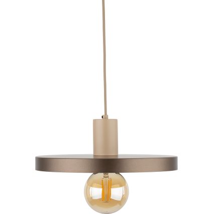 Lampadario a sospensione con filo SILA 1xE27/15W/230V diametro 30 cm marrone/beige