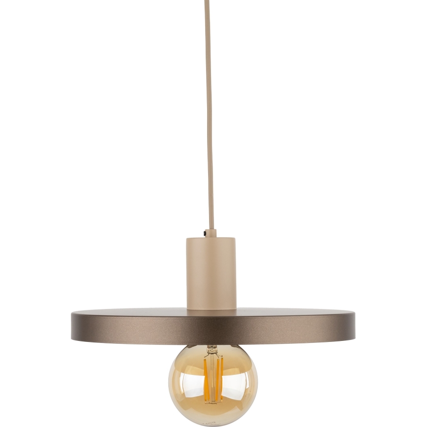 Lampadario a sospensione con filo SILA 1xE27/15W/230V diametro 30 cm marrone/beige