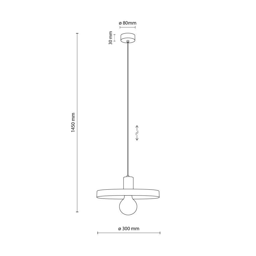 Lampadario a sospensione con filo SILA 1xE27/15W/230V diametro 30 cm marrone/beige
