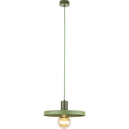 Lampadario a sospensione con filo SILA 1xE27/15W/230V diametro 30 cm verde