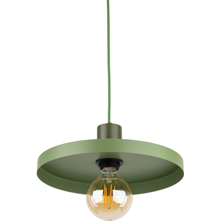 Lampadario a sospensione con filo SILA 1xE27/15W/230V diametro 30 cm verde