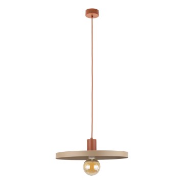 Lampadario a sospensione con filo SILA 1xE27/15W/230V diametro 40 cm beige/color mattone