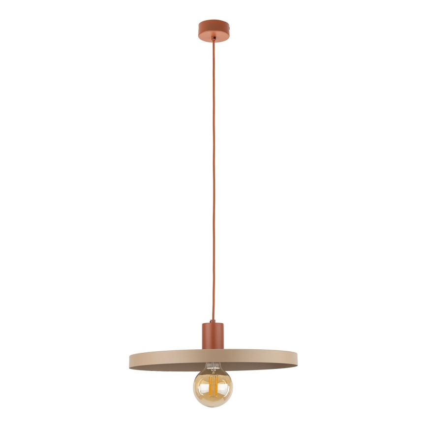 Lampadario a sospensione con filo SILA 1xE27/15W/230V diametro 40 cm beige/color mattone