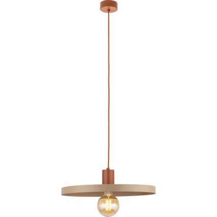 Lampadario a sospensione con filo SILA 1xE27/15W/230V diametro 40 cm beige/color mattone