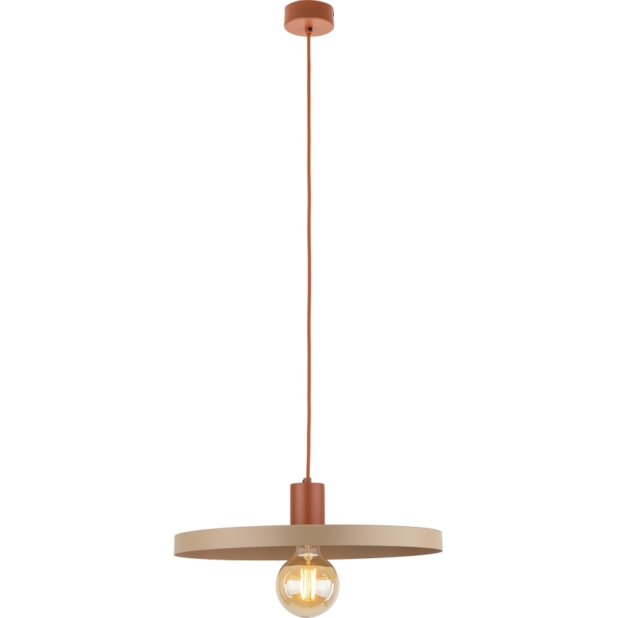 Lampadario a sospensione con filo SILA 1xE27/15W/230V diametro 40 cm beige/color mattone