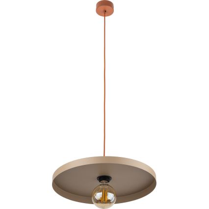 Lampadario a sospensione con filo SILA 1xE27/15W/230V diametro 40 cm beige/color mattone