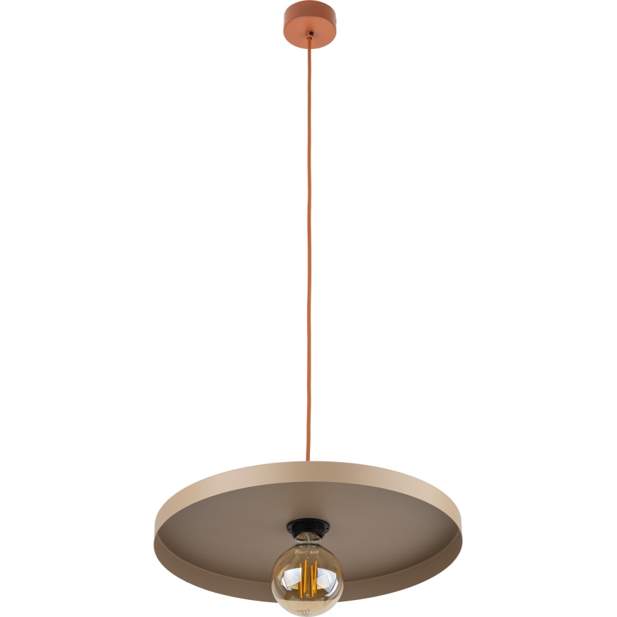 Lampadario a sospensione con filo SILA 1xE27/15W/230V diametro 40 cm beige/color mattone