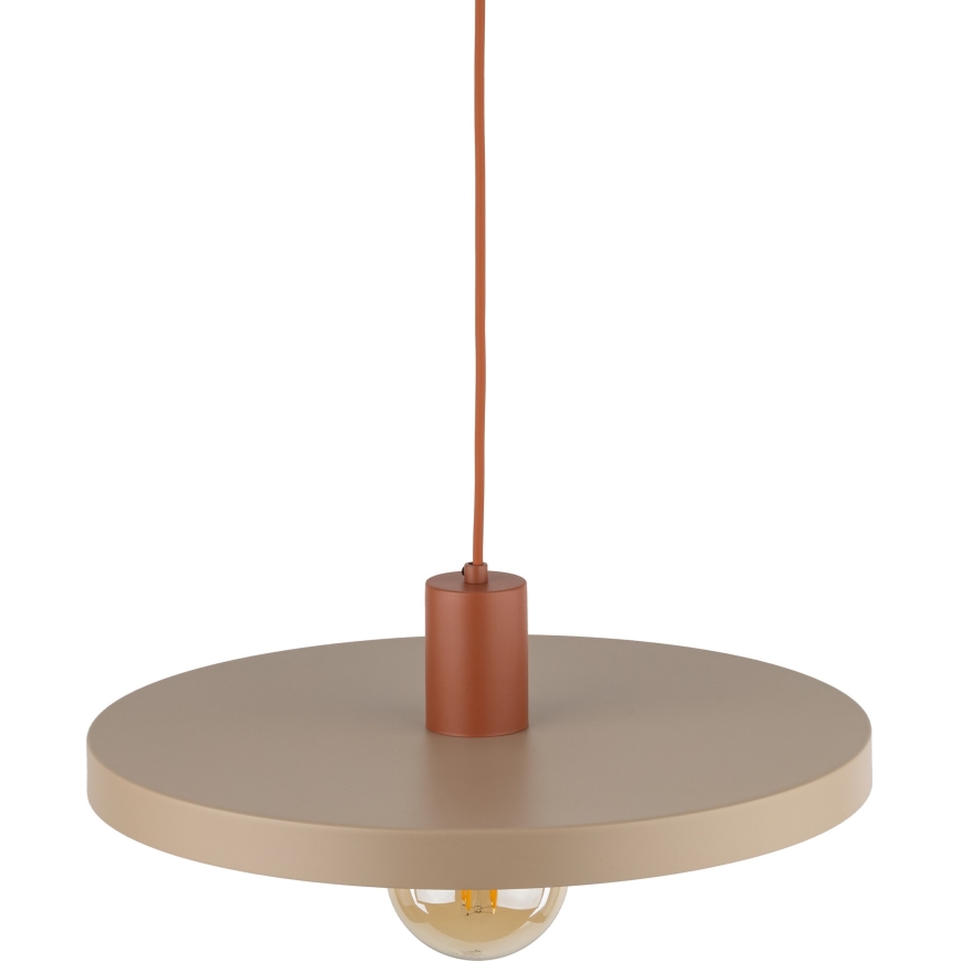 Lampadario a sospensione con filo SILA 1xE27/15W/230V diametro 40 cm beige/color mattone