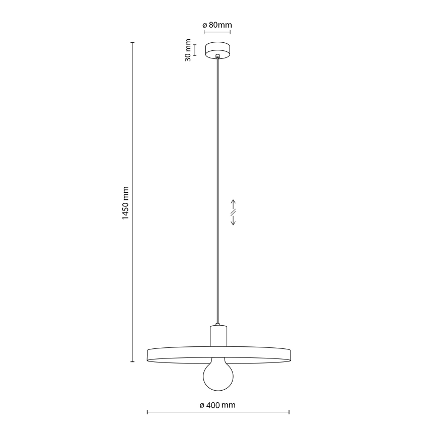 Lampadario a sospensione con filo SILA 1xE27/15W/230V diametro 40 cm beige/color mattone