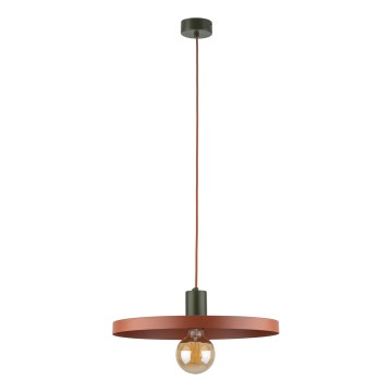 Lampadario a sospensione con filo SILA 1xE27/15W/230V diametro 40 cm color mattone/verde