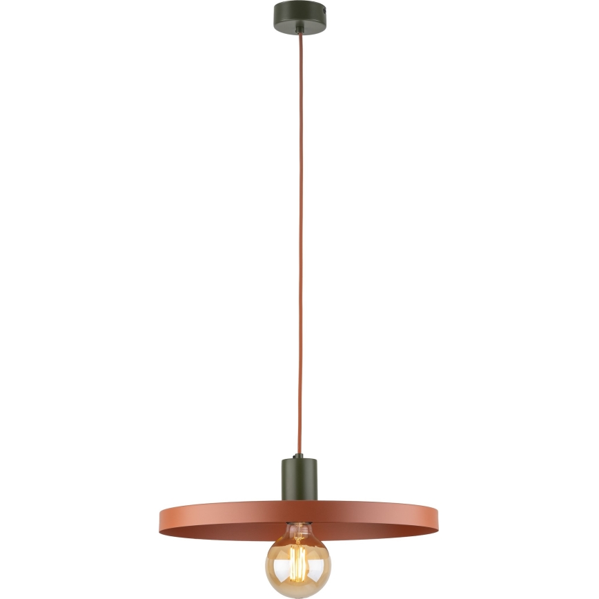 Lampadario a sospensione con filo SILA 1xE27/15W/230V diametro 40 cm color mattone/verde