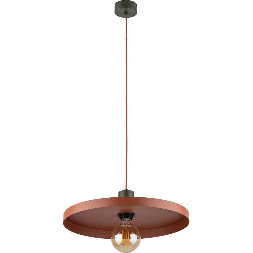 Lampadario a sospensione con filo SILA 1xE27/15W/230V diametro 40 cm color mattone/verde