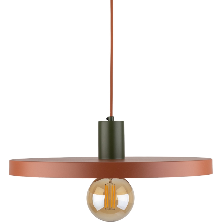 Lampadario a sospensione con filo SILA 1xE27/15W/230V diametro 40 cm color mattone/verde