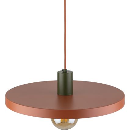 Lampadario a sospensione con filo SILA 1xE27/15W/230V diametro 40 cm color mattone/verde