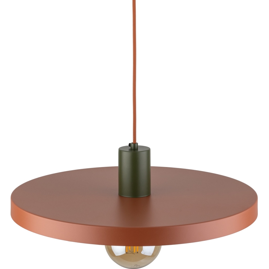 Lampadario a sospensione con filo SILA 1xE27/15W/230V diametro 40 cm color mattone/verde
