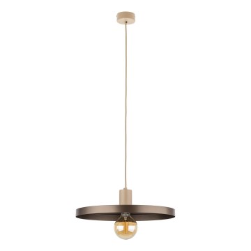 Lampadario a sospensione con filo SILA 1xE27/15W/230V diametro 40 cm marrone/beige
