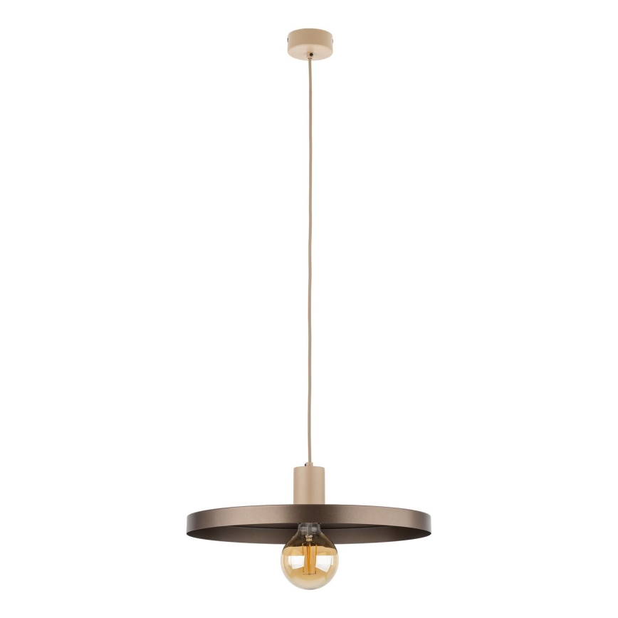 Lampadario a sospensione con filo SILA 1xE27/15W/230V diametro 40 cm marrone/beige