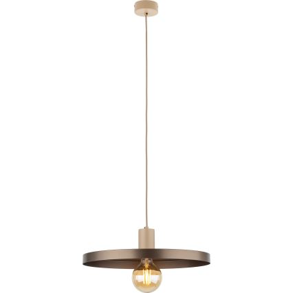Lampadario a sospensione con filo SILA 1xE27/15W/230V diametro 40 cm marrone/beige