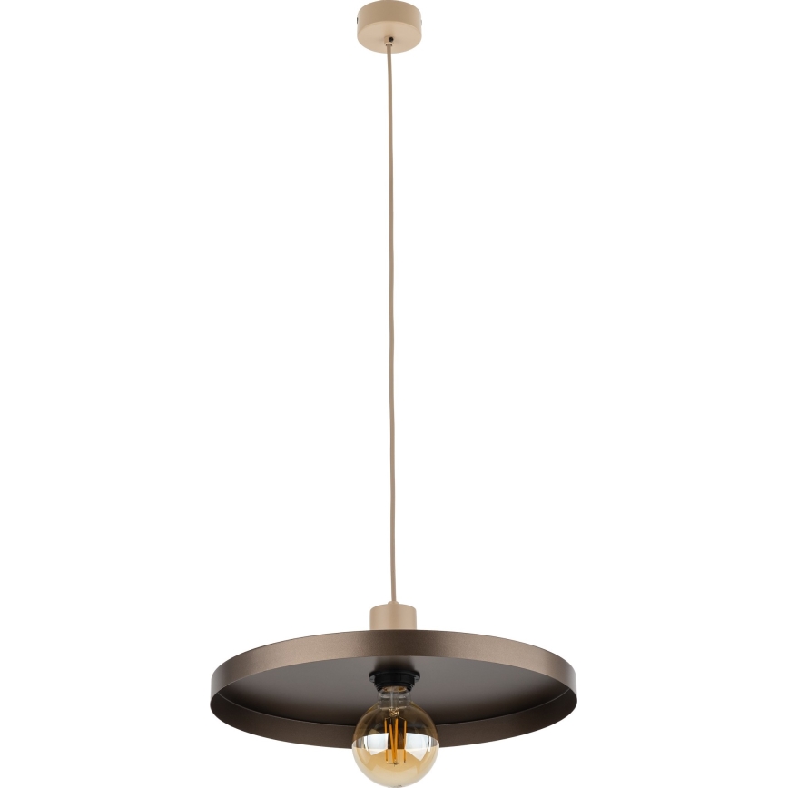 Lampadario a sospensione con filo SILA 1xE27/15W/230V diametro 40 cm marrone/beige