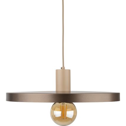 Lampadario a sospensione con filo SILA 1xE27/15W/230V diametro 40 cm marrone/beige