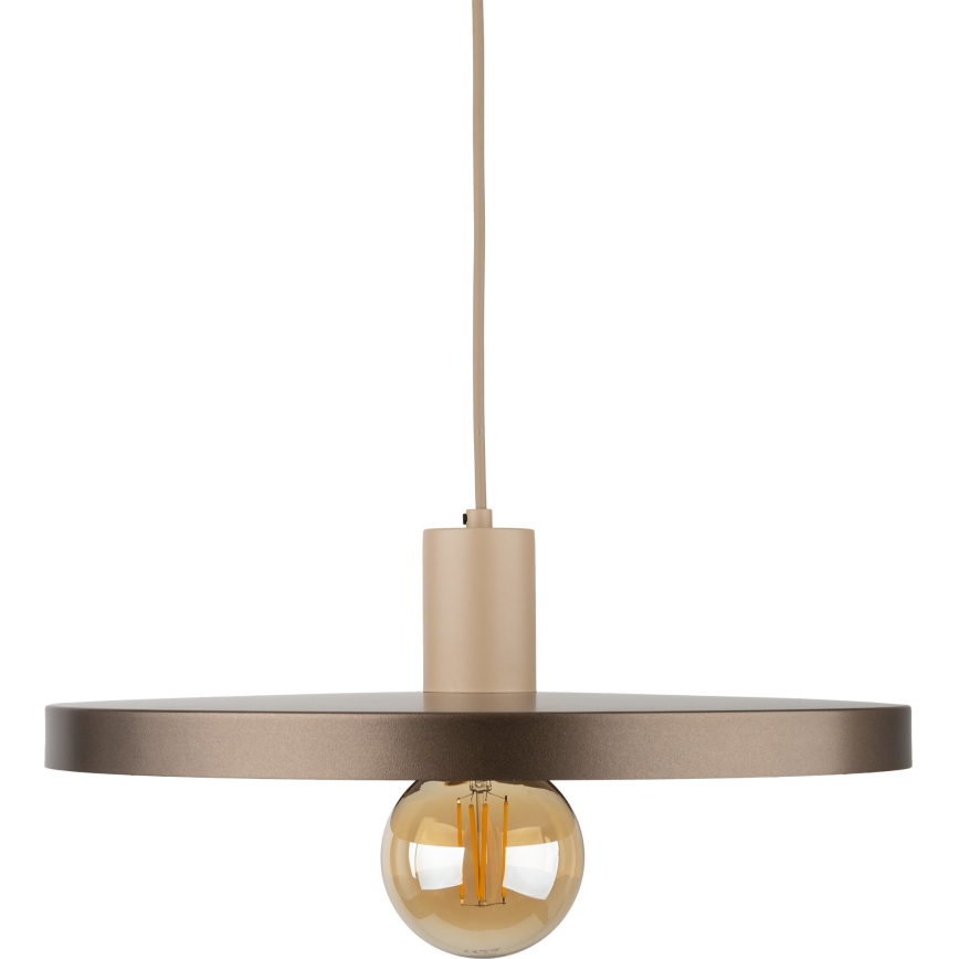 Lampadario a sospensione con filo SILA 1xE27/15W/230V diametro 40 cm marrone/beige