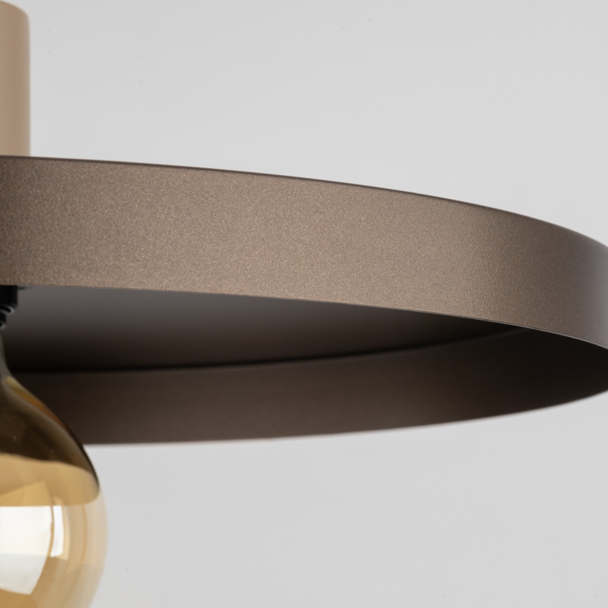 Lampadario a sospensione con filo SILA 1xE27/15W/230V diametro 40 cm marrone/beige