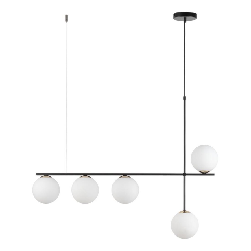 Lampadario a sospensione con filo SILIA 5xG9/12W/230V nero