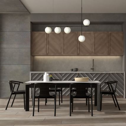 Lampadario a sospensione con filo SILIA 5xG9/12W/230V nero