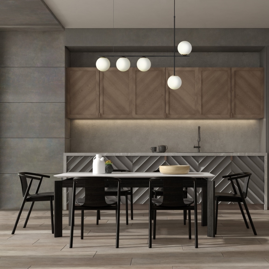 Lampadario a sospensione con filo SILIA 5xG9/12W/230V nero