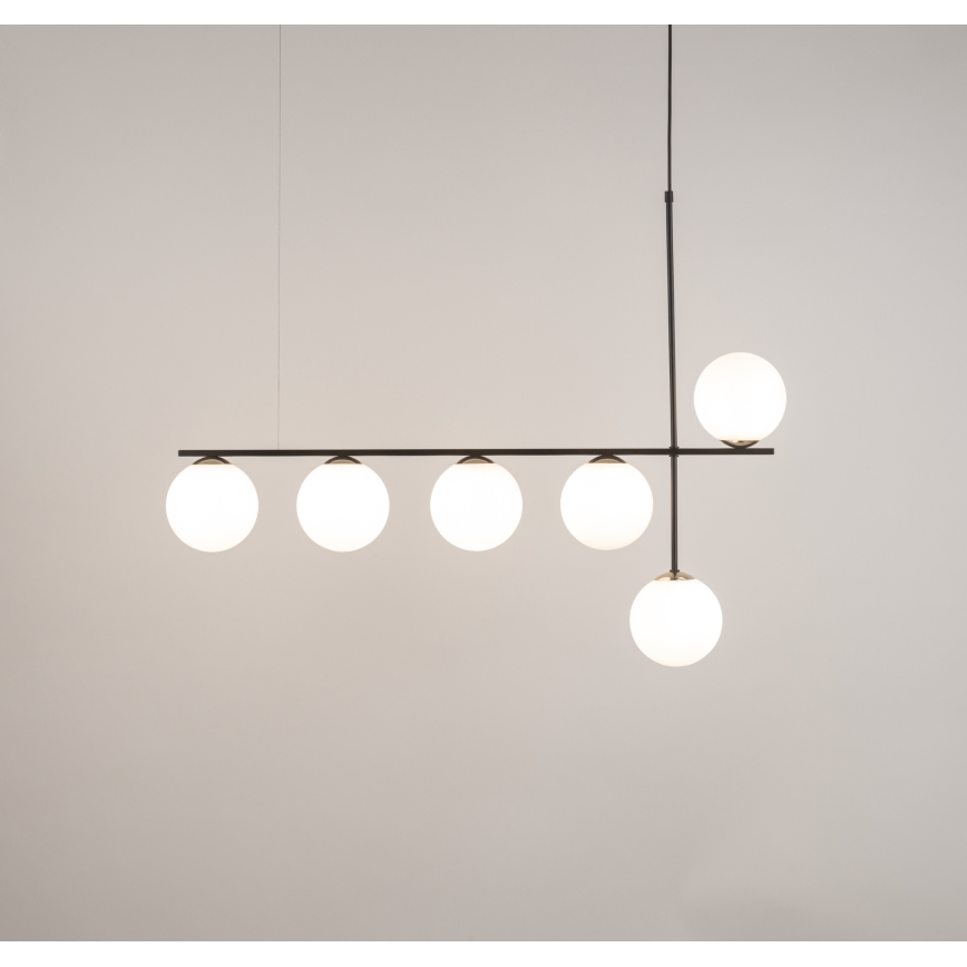 Lampadario a sospensione con filo SILIA 6xG9/12W/230V nero