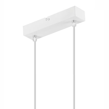 Lampadario a sospensione con filo SIMON 2xE27/60W/230V bianco/faggio