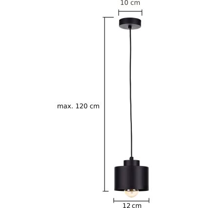 Lampadario a sospensione con filo SIMPLY BLACK 1xE27/60W/230V