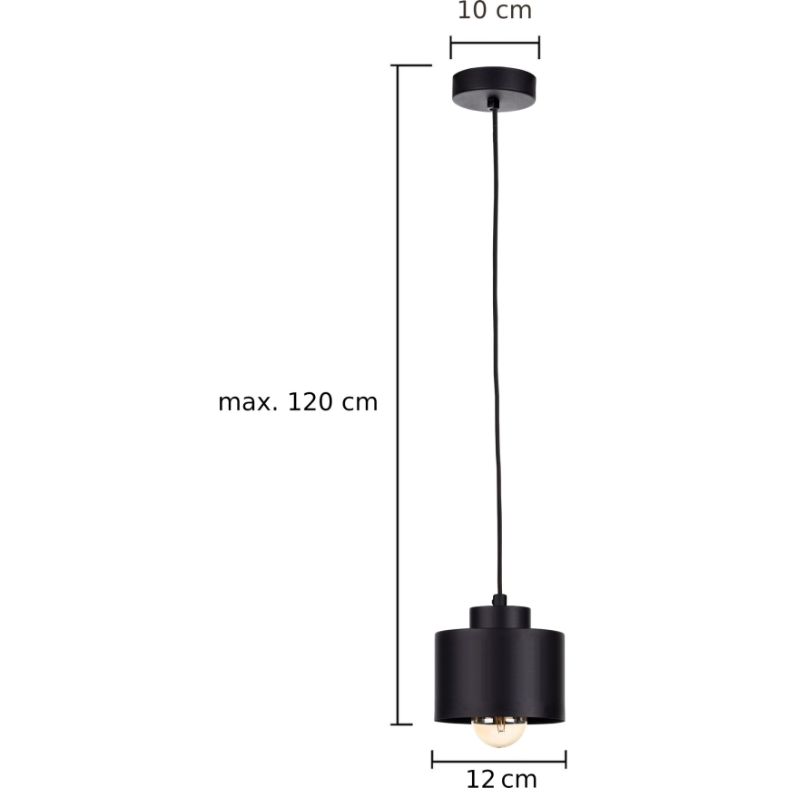 Lampadario a sospensione con filo SIMPLY BLACK 1xE27/60W/230V