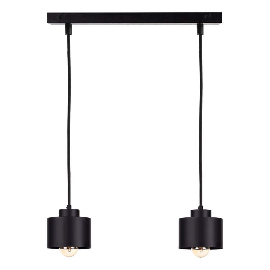 Lampadario a sospensione con filo SIMPLY BLACK 2xE27/60W/230V